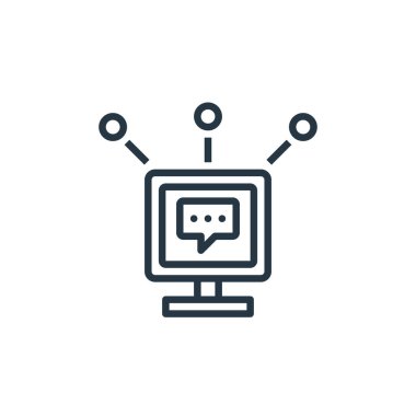 Kanal ikon vektörü sahte haber konseptini algılamaktan. Kanal düzenlenebilir vuruşun ince çizgisi. Web ve mobil uygulamalarda kullanmak için kanal doğrusal işareti, logo, yazdırma ortamı.