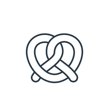 Fırın konseptinden simit vektörü. Düzenlenebilir kraker vuruşunun ince çizgisi. Web ve mobil uygulamalarda kullanmak için simit doğrusal işareti, logo, yazdırma ortamı.