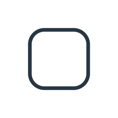 vektör düzenleme kavramından yuvarlanmış dikdörtgen ikon vektörü. İnce çizgili, düzenlenebilir yuvarlak dikdörtgen çizim. Web ve mobil uygulamalarda kullanmak için yuvarlak dikdörtgen doğrusal işaret, logo, yazdırma 