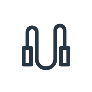 Fitness konseptinden ip ikon vektörü atlamak. İp atlama düzenlenebilir vuruşunun ince bir çizgisi. Web ve mobil uygulamalar, logo ve yazdırma ortamlarında kullanmak için ip doğrusal işareti.