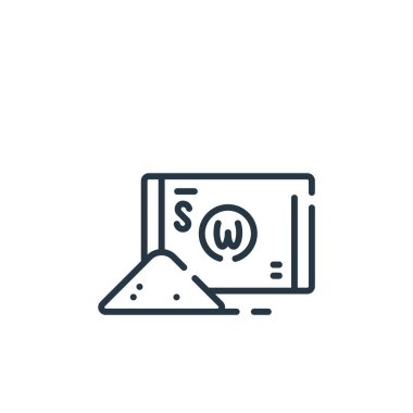 Fast food konseptinden tuz ikonu vektörü. Tuz düzenlenebilir vuruşun ince bir çizgisi. Web ve mobil uygulamalarda kullanmak için tuz doğrusal işareti, logo, yazdırma ortamı.