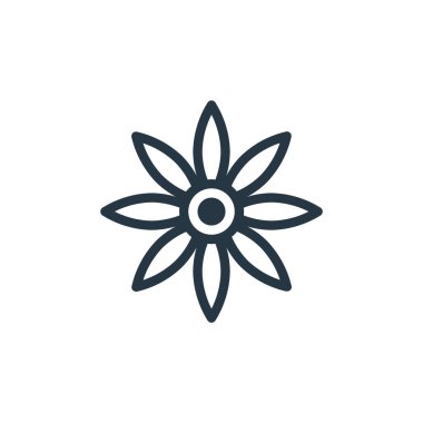 Çiçek konseptinden çiçek ikonu vektörü. Çiçek düzenlenebilir felcin ince bir çizgisi. Web ve mobil uygulamalarda kullanım için çiçek doğrusal işareti, logo, yazdırma ortamı.
