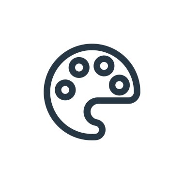 Kullanıcı arayüzü kavramından boya ikonu vektörü. Boya düzenlenebilir darbelerin ince bir çizgisi. Web ve mobil uygulamalar, logo ve yazdırma ortamlarında kullanım için doğrusal boya işareti.