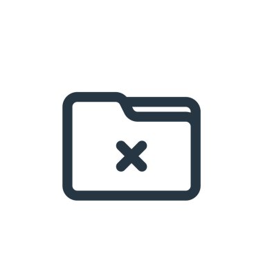 Dizin simgesi vektörünü dosya ve dizin konseptinden sil. Silinebilen klasör darbesinin ince çizgisi. Web ve mobil uygulamalarda kullanmak için dizin doğrusal işaretini sil, logo, yazdırma ortamı.