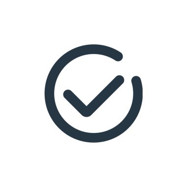 Kullanıcı arayüzü kavramından işaret simgesi vektörü. Düzenlenebilir vuruşun ince bir çizgisi. Web ve mobil uygulamalar, logo ve yazdırma ortamlarında kullanım için doğrusal işareti işaretle.