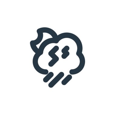 Hava konseptinden bulut ikonu vektörü. İnce çizgili bulut çizgisi çizimi. Web ve mobil uygulamalarda kullanmak için bulut doğrusal işareti, logo, yazdırma ortamı.