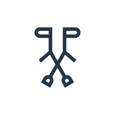 Hemşirelik konseptinden koltuk değneği ikonu vektörü. Koltuk değneklerinin düzeltilebilir ince çizgisi. Web ve mobil uygulamalar, logo ve yazdırma ortamlarında kullanım için koltuk değnekleri doğrusal işareti.