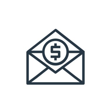 İş parası ve iletişim konseptinden fatura simgesi vektörü. Faturalandırılabilir felcin ince bir çizgisi. Web ve mobil uygulamalarda kullanmak için fatura doğrusal işareti, logo, yazdırma ortamı.