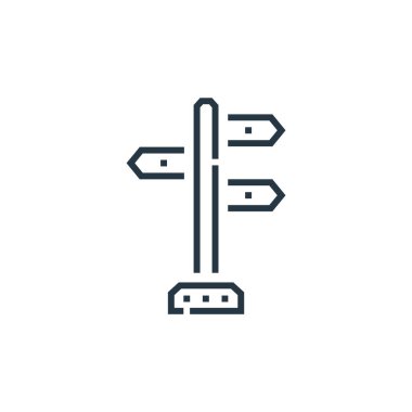 Sürüş okulu konseptinden yön ikonu vektörü. Düzenlenebilir vuruşların ince çizgisi. Web ve mobil uygulamalarda kullanım için doğrusal işaret, logo, yazdırma ortamı.