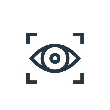 Grafik tasarım konseptindeki odaklanma ikonu. Düzenlenebilir inmenin ince bir çizgisi. Web ve mobil uygulamalarda kullanım için doğrusal işaret, logo, yazdırma ortamı.