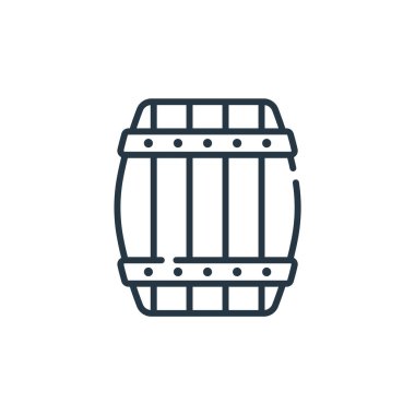 İrlanda konseptinden varil ikonu vektörü. Fıçı düzenlenebilir vuruşun ince çizgisi. Web ve mobil uygulamalarda kullanmak için namlu doğrusal işareti, logo, yazdırma ortamı.