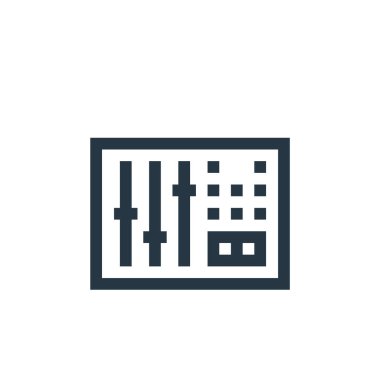 Müzik festivali konseptinden uyarlama simgesi vektörü. Düzenlenebilir vuruşun ince çizgisi. Web ve mobil uygulamalarda kullanmak için doğrusal ayarlama işareti, logo, yazdırma ortamı.