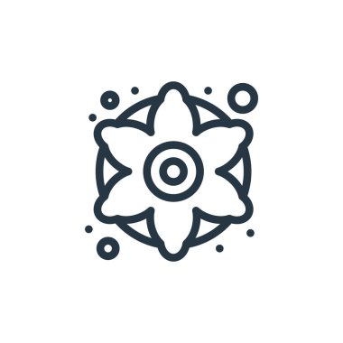 Bebek partisi konseptinden çiçek ikonu vektörü. Çiçek düzenlenebilir felcin ince bir çizgisi. Web ve mobil uygulamalarda kullanım için çiçek doğrusal işareti, logo, yazdırma ortamı.