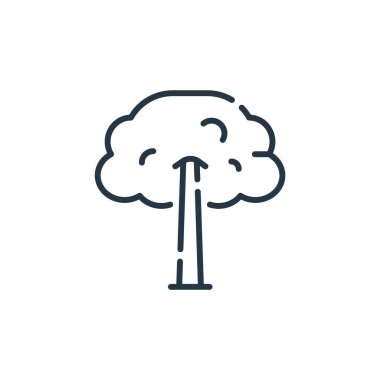 Bahar konseptinden ağaç ikonu vektörü. İnce çizgili ağaç çizgisi çizimi. Web ve mobil uygulamalarda kullanmak için ağaç doğrusal işareti, logo, yazdırma ortamı.