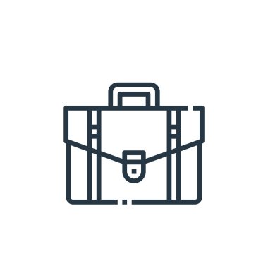 Ofis konseptinden evrak çantası ikonu vektörü. Düzenlenebilir evrak çantasının ince bir çizgisi. Web ve mobil uygulamalarda kullanmak için evrak çantası doğrusal işareti, logo, yazdırma ortamı.