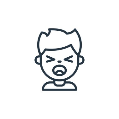 Çocuk avatarları konseptinden erkek ikon vektörü. Düzenlenebilir erkek felcinin ince bir çizgisi. Web ve mobil uygulamalarda kullanmak için çocuk doğrusal işareti, logo, yazdırma ortamı.