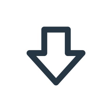 Kullanıcı arayüzü kavramından simge vektörünü indir. Düzenlenebilir felcin ince bir çizgisi. Web ve mobil uygulamalar, logo ve yazdırma ortamlarında kullanım için aşağı doğrusal işaret.