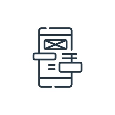 Programlama kavramından uygulama geliştirme simgesi vektörü. İnce çizgili uygulama geliştirme, düzenlenebilir felç. Web ve mobil uygulamalarda kullanım için uygulama geliştirme doğrusal işareti, logo, yazdırma ortamları.