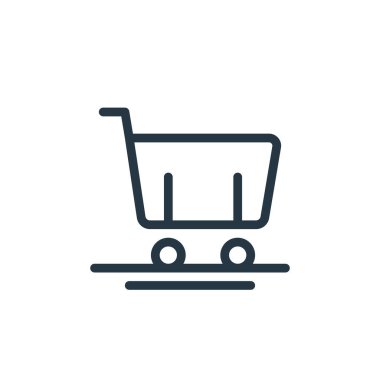 Muhtelif kavramlardan araba ikonu vektörü. El arabasının düzenlenebilir vuruşunun ince bir çizgisi. Web ve mobil uygulamalarda kullanmak için el arabası doğrusal işareti, logo, yazdırma ortamı.