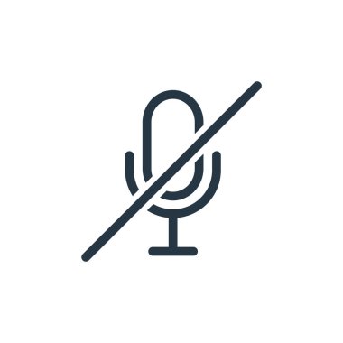 Ui kavramından sessiz ikon vektörü. Dilsiz, düzenlenebilir felcin ince bir çizgisi. Web ve mobil uygulamalarda kullanmak için sessiz doğrusal işaret, logo, yazdırma ortamı.