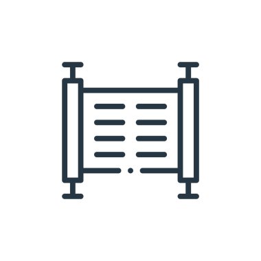 Kitap konseptindeki el yazması ikon vektörü. Düzenlenebilir felcin ince bir çizgisi. Web ve mobil uygulamalarda, logoda, yazdırma ortamında kullanmak için doğrusal imzayı elle yazdır.