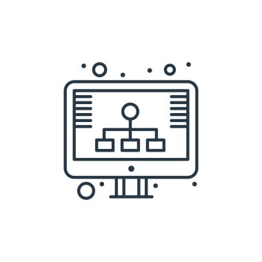 Web sunucu kavramından diyagram ikonu vektörü. Düzenlenebilir felcin ince bir çizgisi. Web ve mobil uygulamalarda kullanmak için diyagram doğrusal işareti, logo, yazdırma ortamı.