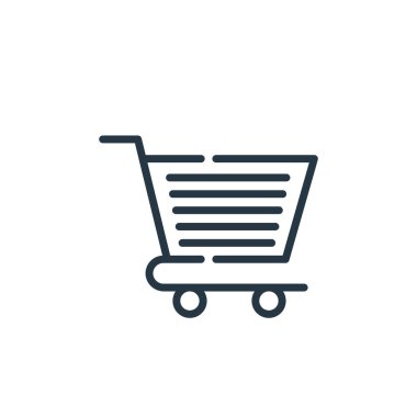 Pazartesileri siber pazartesiden kalma ikon vektör alışverişi. İnce çizgili düzenlenebilir tramvay felci çizgisi. Web ve mobil uygulamalar, logo ve yazdırma ortamlarında kullanım için alışveriş arabası doğrusal işareti.