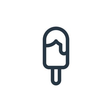 Ice Pop pop konseptinden bir ikon vektörü. Buz parçasının ince çizgisi düzenlenebilir vuruşları. Web ve mobil uygulamalarda kullanmak için buz pop lineer işareti, logo, yazdırma ortamı.