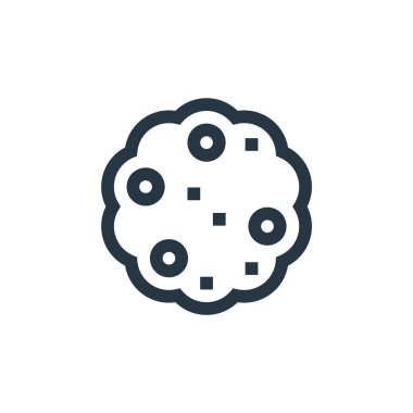 Bebek partisi konseptinden kurabiye ikonu vektörü. Kurabiye yenilebilir felcin ince bir çizgisi. Web ve mobil uygulamalarda kullanmak için çerez doğrusal işareti, logo, yazdırma ortamı.