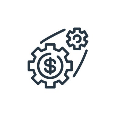 finans ve iş konseptinden simge vektörü ayarlamak. Düzenlenebilir vuruşun ince çizgisi. Web ve mobil uygulamalar, logo ve yazdırma ortamlarında kullanım için doğrusal işaret ayarlanıyor.