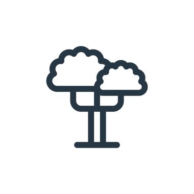 Ağaç konseptinden ikon vektörü. İnce çizgili ağaç çizgisi çizimi. Web ve mobil uygulamalarda kullanmak için ağaç doğrusal işareti, logo, yazdırma ortamı.