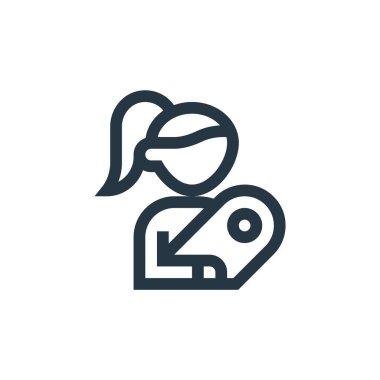 Anneler Günü konseptinden bir ikon vektörü. İnce çizgili anne felci çizgisi. kullanım için ana doğrusal işaret web ve mobil uygulamalar, logo, yazdırma ortamı.