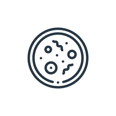 Laboratuvar konseptinden bakteri simgesi vektörü. Düzenlenebilir bakteri felcinin ince çizgisi. Web ve mobil uygulamalarda kullanmak için bakteri doğrusal işareti, logo, yazdırma ortamı.