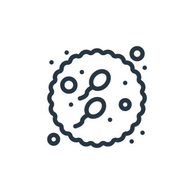 Bebek partisi konseptinden sperm ikonu vektörü. Düzenlenebilir sperm felcinin ince çizgisi. Web ve mobil uygulamalarda kullanmak için sperm doğrusal işareti, logo, yazdırma ortamı.