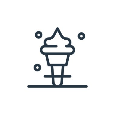 Su parkı konseptinden dondurma ikonu vektörü. Düzenlenebilir dondurma felcinin ince bir çizgisi. Web ve mobil uygulamalarda kullanmak için dondurma doğrusal işareti, logo, yazdırma ortamı.