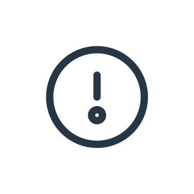 İşaret sembolü kavramından ünlem simgesi vektörü. İnce çizgili ünlem işaretli düzenlenebilir felç. Web ve mobil uygulamalar, logo ve yazdırma ortamlarında kullanım için ünlem işareti doğrusal işareti.