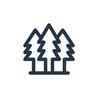 Açık hava konseptinden ikon ağaç vektörü. Ağaçların düzenlenebilir vuruşlarının ince çizgisi. Web ve mobil uygulamalar, logo ve yazdırma ortamlarında kullanmak için doğrusal işaretler.