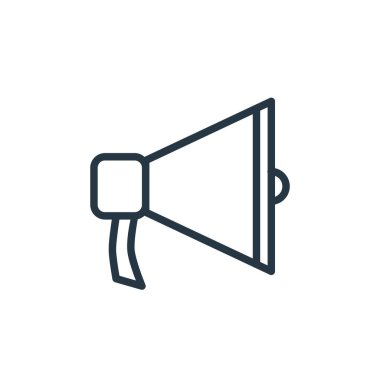 Alışveriş ve ecomerce konseptinden hoparlör ikonu. Düzenlenebilir inmenin ince çizgisi. Web ve mobil uygulamalarda kullanmak için hoparlör doğrusal işareti, logo, yazdırma ortamı.