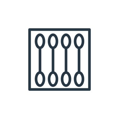 Güzellik salonu konseptinden pamuk tomurcukları ikon vektörü. Pamuk tomurcuklarının düzenlenebilir darbelerinin ince çizgisi. Web ve mobil uygulamalarda kullanmak için pamuk tomurcukları doğrusal işareti, logo, yazdırma ortamları.