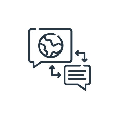 Toprak Ana Günü konseptinden toprak ikonu vektörü. Dünya düzenlenebilir vuruşunun ince bir çizgisi. Web ve mobil uygulamalar, logo ve yazdırma ortamlarında kullanmak için yer doğrusal işareti.