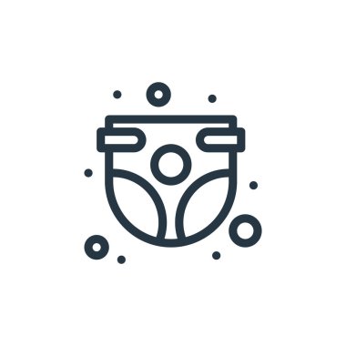 Bebek partisi konseptinden külot ikonu vektörü. Düzenlenebilir külot felcinin ince bir çizgisi. Web ve mobil uygulamalarda kullanmak için külot doğrusal işareti, logo, yazdırma ortamı.