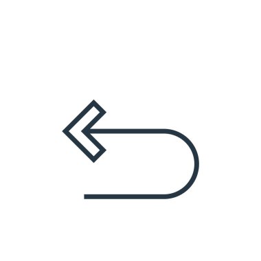 ok konseptinden simge vektörünü geri al. Düzeltilebilir felcin ince bir çizgisi. Web ve mobil uygulamalar, logo ve yazdırma ortamlarında kullanmak için doğrusal imzayı geri al.