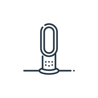 Akıllı ev konseptinden fan simgesi vektörü. Düzenlenebilir vuruşların ince çizgisi. Web ve mobil uygulamalarda kullanmak için fan doğrusal işareti, logo, yazdırma ortamı.