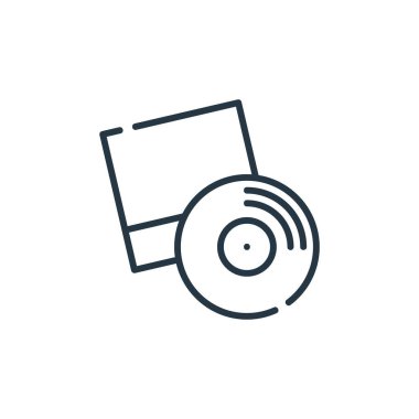 Parti ve kutlama konseptinden müzik ikonu vektörü. Düzenlenebilir vuruşun ince çizgisi. Web ve mobil uygulamalarda kullanım için müzik doğrusal işareti, logo, yazdırma ortamı.
