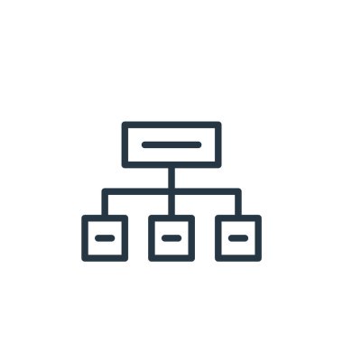 Ofis kavramında çalışan organizasyon ikonu vektörü. Düzenlenebilir vuruşun ince çizgisi. Web ve mobil uygulamalar, logo ve yazdırma ortamlarında kullanım için doğrusal işaret.