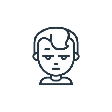 Çocuk avatarları konseptinden erkek ikon vektörü. Düzenlenebilir erkek felcinin ince bir çizgisi. Web ve mobil uygulamalarda kullanmak için çocuk doğrusal işareti, logo, yazdırma ortamı.