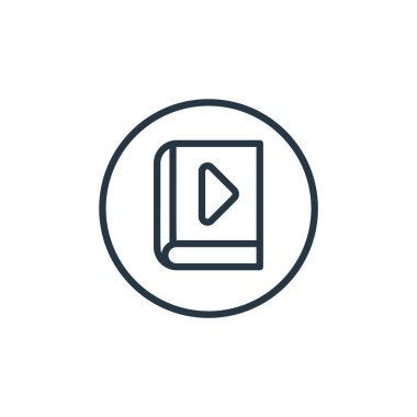 Çevrimiçi öğrenme konseptinden auobook simge vektörü. Düzenlenebilir kulaç darbesinin ince bir çizgisi. Web ve mobil uygulamalarda kullanım için auobook doğrusal işareti, logo, yazdırma ortamı.