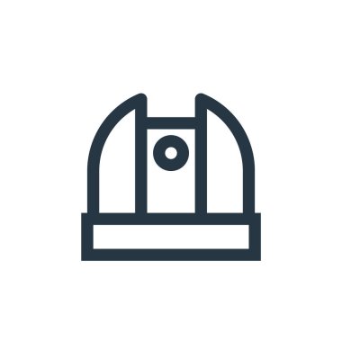 Bilim konseptindeki gözlemevi ikonu vektörü. Gözlemevi düzenlenebilir felcin ince bir çizgisi. Web ve mobil uygulamalar, logo ve yazdırma ortamlarında kullanım için gözlemevi doğrusal işareti.