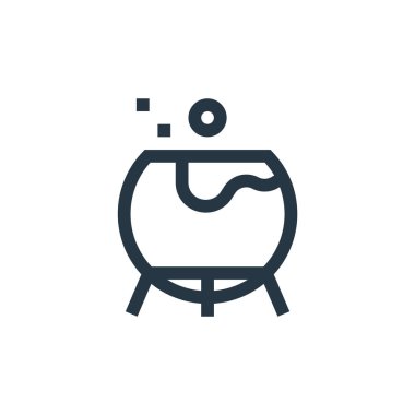 Peri masalı kavramından bir ikon vektörü. Düzenlenebilir kazanın ince bir çizgisi. Web ve mobil uygulamalarda kullanmak için kazan doğrusal işareti, logo, yazdırma ortamı.