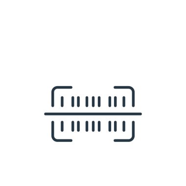 E ticaret konseptinden barkod ikon vektörü. Düzenlenebilir barkod felcinin ince bir çizgisi. Web ve mobil uygulamalarda kullanmak için barkod tarama doğrusal işareti, logo, yazdırma ortamı.